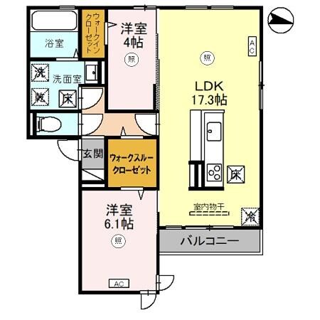 D-ROOM尾崎丁の物件間取画像