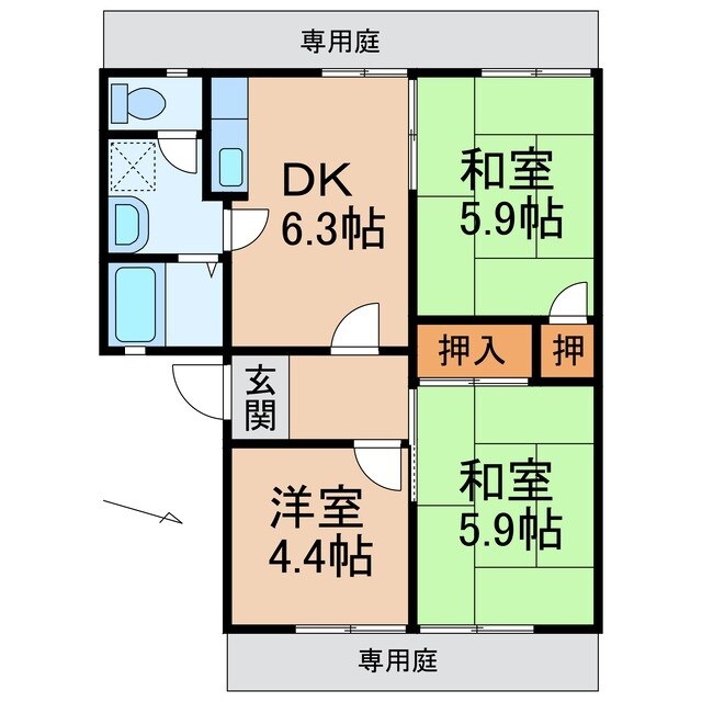 和歌山駅 徒歩15分 1階の物件間取画像