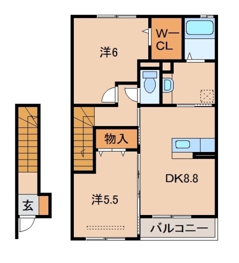 岩出駅 バス17分  中島前島下車：停歩5分 2階の物件間取画像