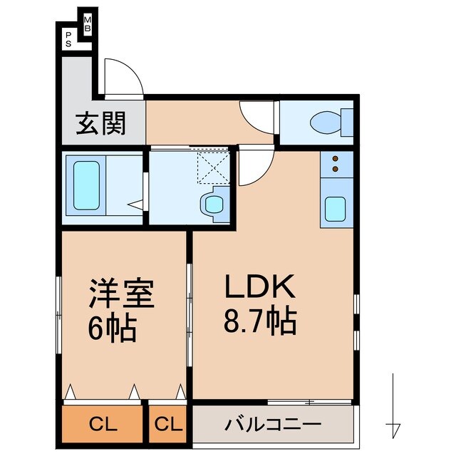 和歌山市駅 徒歩6分 2階の物件間取画像