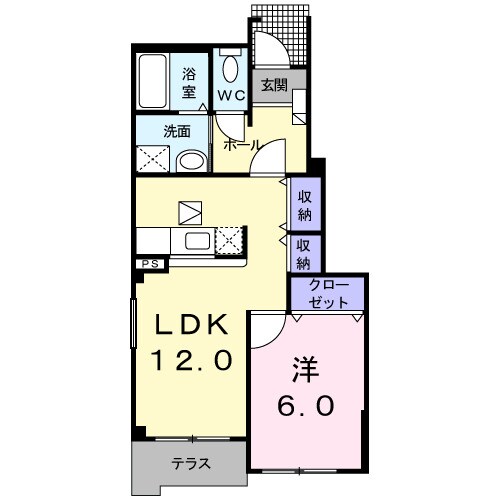 東松江駅 徒歩6分 1階の物件間取画像