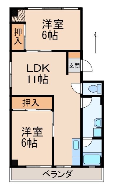 向之芝マンションの物件間取画像