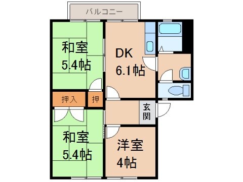 中松江駅 徒歩10分 2階の物件間取画像