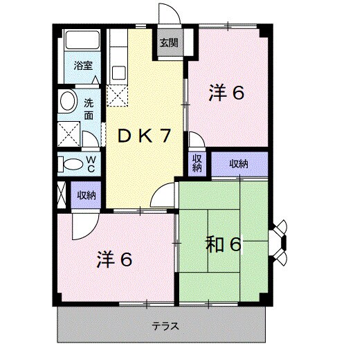 東松江駅 徒歩18分 1階の物件間取画像