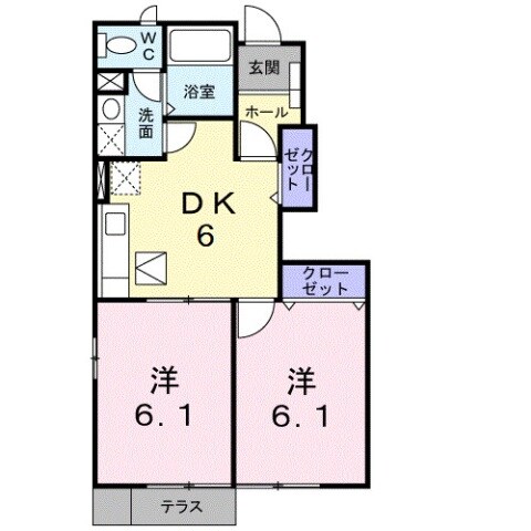 貴志駅 徒歩10分 1階の物件間取画像