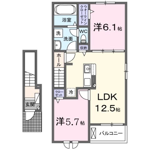 下井阪駅 徒歩17分 2階の物件間取画像