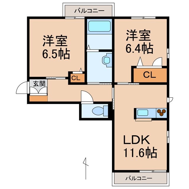 和歌山市駅 バス28分  栗栖下車：停歩6分 2階の物件間取画像