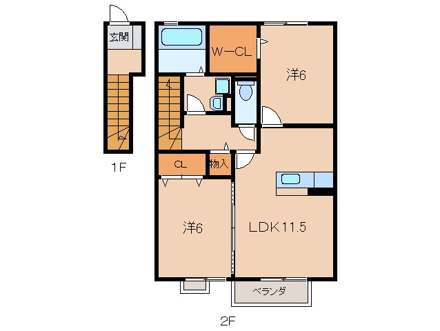 紀ノ川駅 徒歩10分 2階の物件間取画像