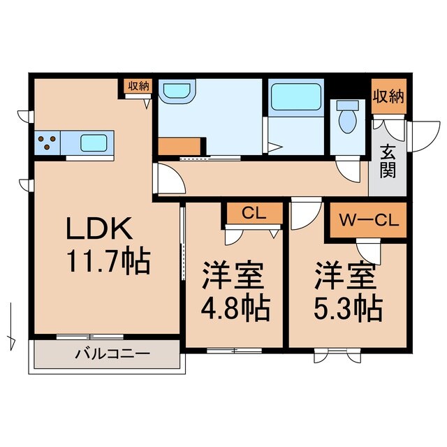 （仮）シャーメゾン岩出川尻B棟の物件間取画像