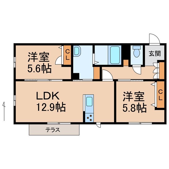 （仮）シャーメゾン岩出川尻B棟の物件間取画像