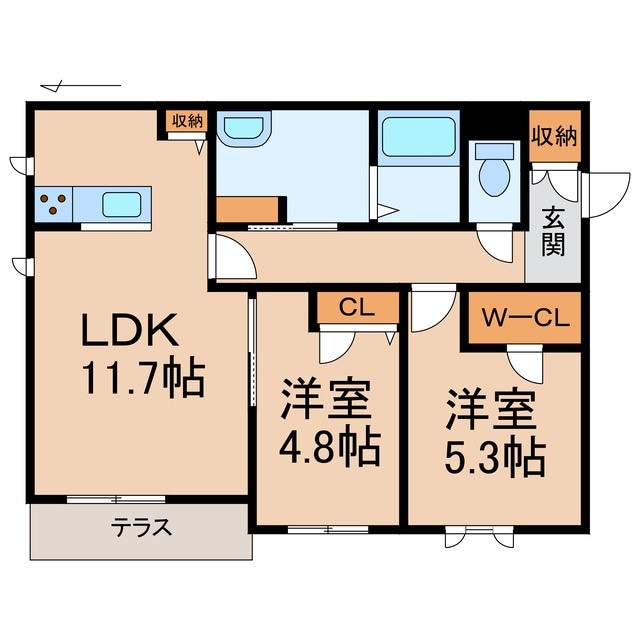 岩出駅 徒歩33分 1階の物件間取画像