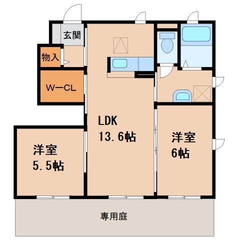 和歌山駅 バス15分  鳴神住宅前下車：停歩5分 1階の物件間取画像