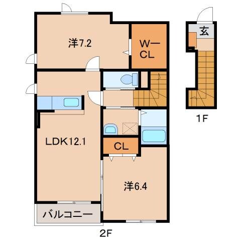 宮前駅 徒歩16分 2階の物件間取画像