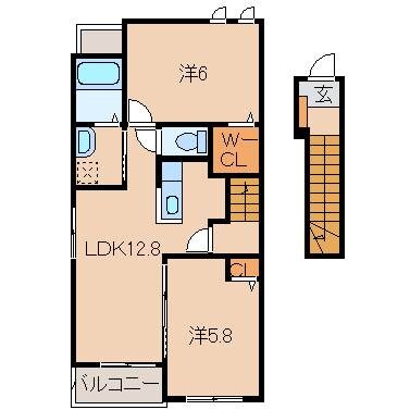 竈山駅 徒歩13分 2階の物件間取画像