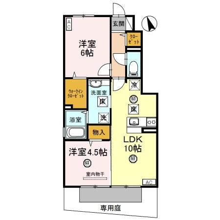 八幡前駅 徒歩20分 1階の物件間取画像