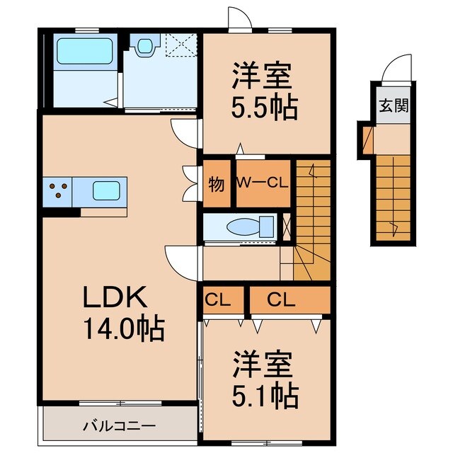 紀伊中ノ島駅 徒歩25分 2階の物件間取画像