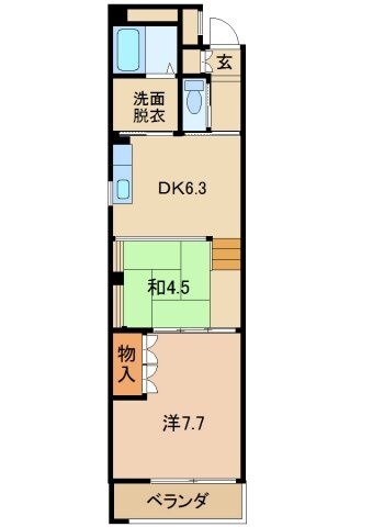 ヤマイチＰＬＡＺＡ吉田Ⅱの物件間取画像