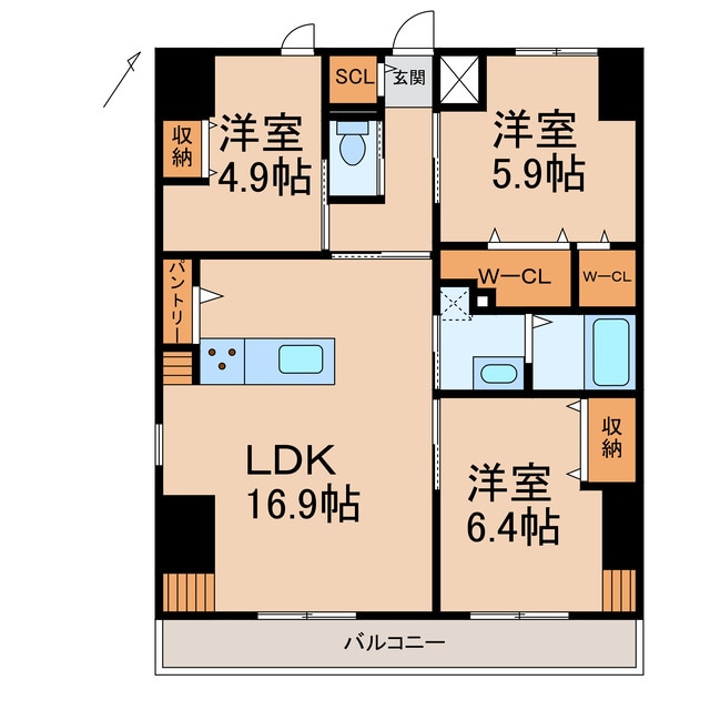 友田町店舗付き新築マンションの物件間取画像