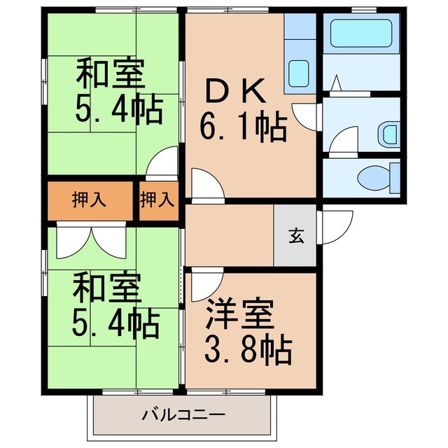 紀ノ川駅 徒歩18分 2階の物件間取画像