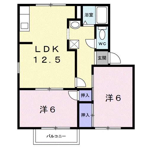 中松江駅 徒歩16分 2階の物件間取画像