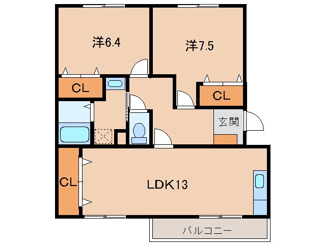 紀三井寺駅 バス17分  競技場前下車：停歩6分 3階の物件間取画像