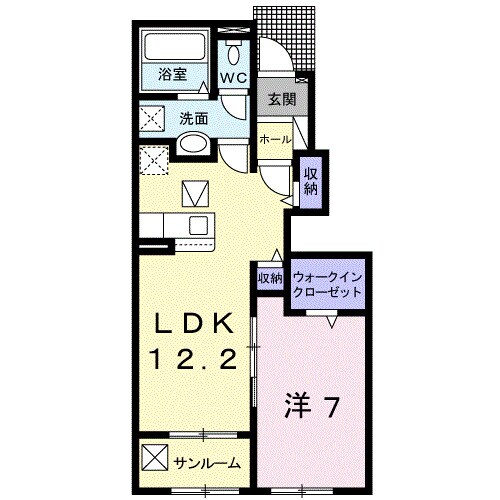 田井ノ瀬駅 徒歩7分 1階の物件間取画像