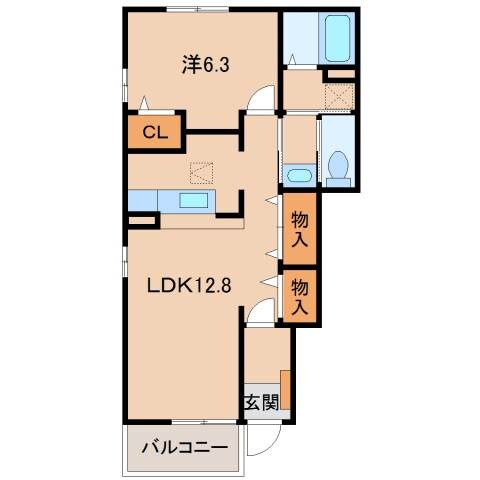 御幸辻駅 徒歩15分 1階の物件間取画像