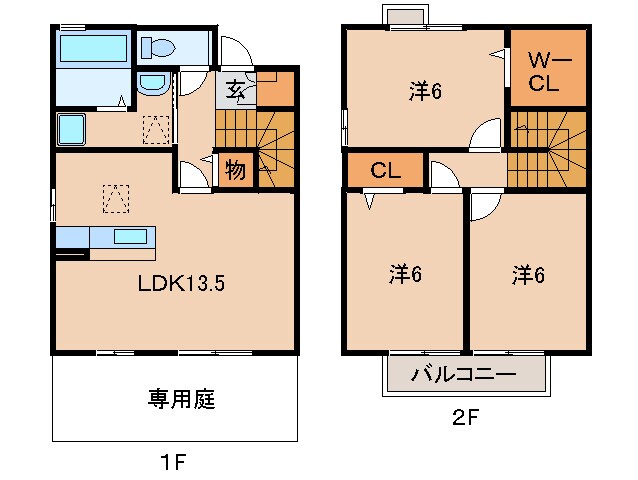 ローズコート名草 B棟の物件間取画像