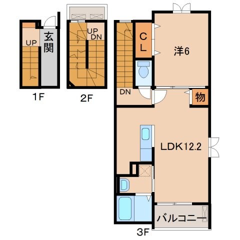 和歌山市駅 徒歩15分 3階の物件間取画像