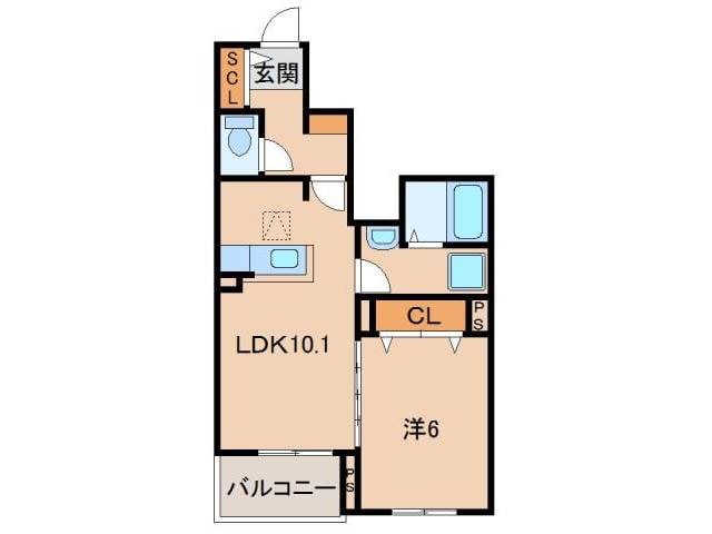 東松江駅 徒歩8分 1階の物件間取画像