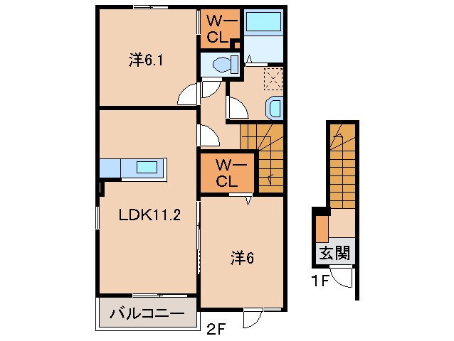 藤並駅 バス10分  御霊下車：停歩5分 2階の物件間取画像