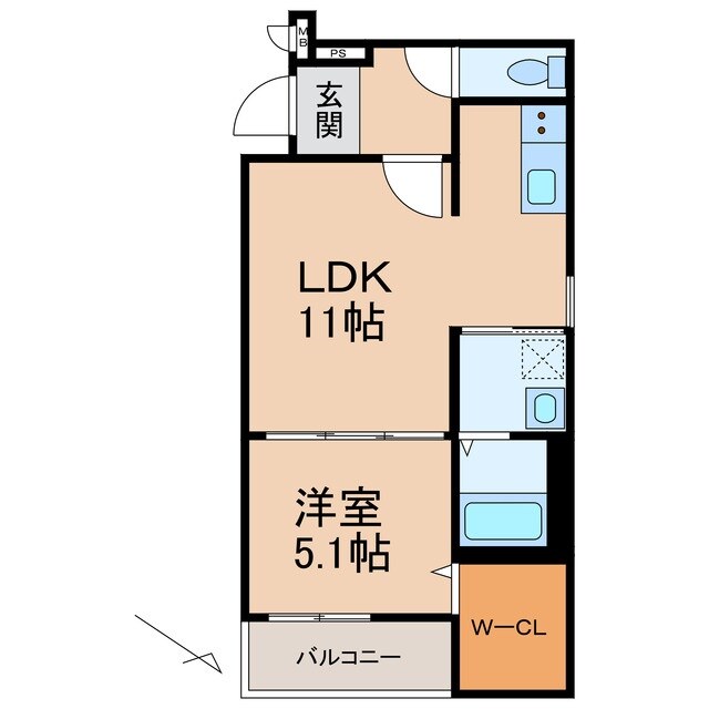 フジパレス秋月川田の物件間取画像