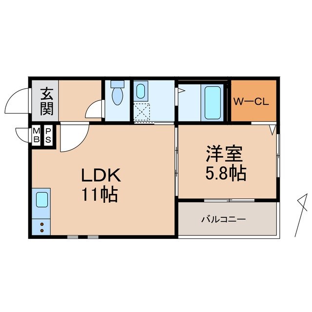 フジパレス秋月川田の物件間取画像