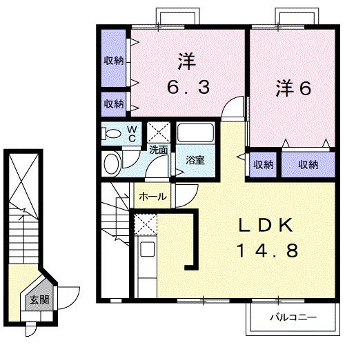 ラフィーネⅠの物件間取画像