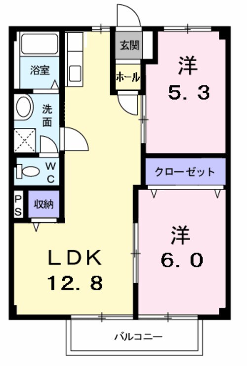 アシュレ有家の物件間取画像