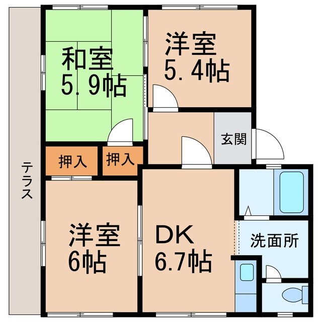 フレグランス船所の物件間取画像