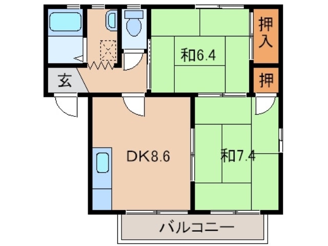 あしべハイツの物件間取画像