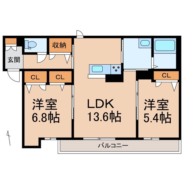 海南駅 徒歩6分 2階の物件間取画像