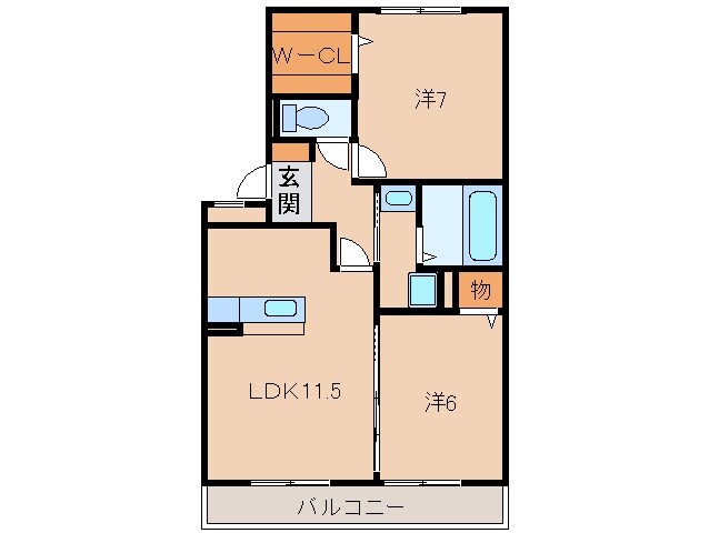 海南駅 バス15分  重根下車：停歩5分 2階の物件間取画像