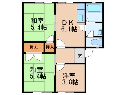 ディアスくすみⅢの物件間取画像