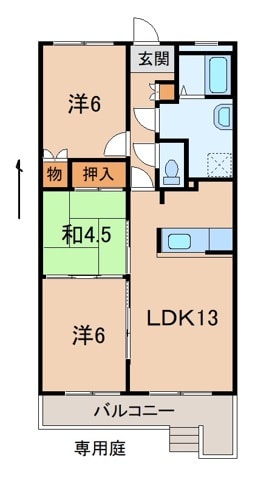 ドミール堀止２番館の物件間取画像