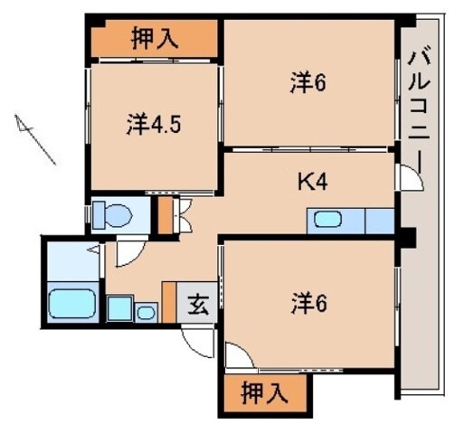 ハイツ下津の物件間取画像