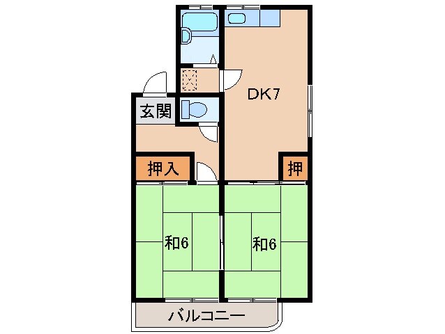 ヴィラ湯浅Ａ棟の物件間取画像