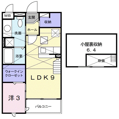 ぺシュール西小二里の物件間取画像