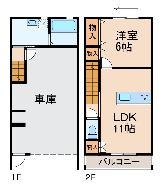 和歌浦ガレージハウスの物件間取画像