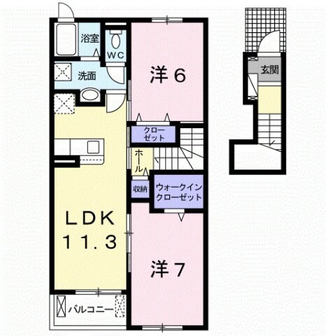 道成寺駅 徒歩13分 2階の物件間取画像