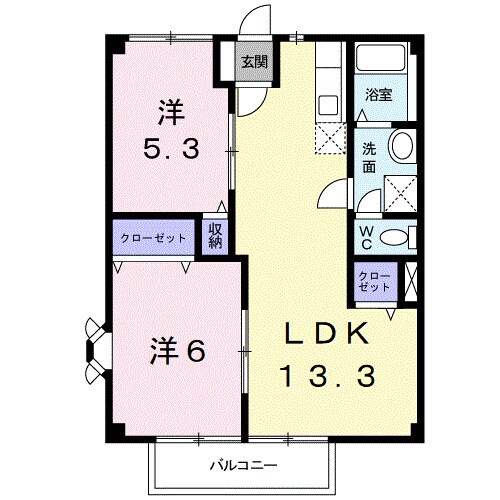 ＭハイツⅡの物件間取画像