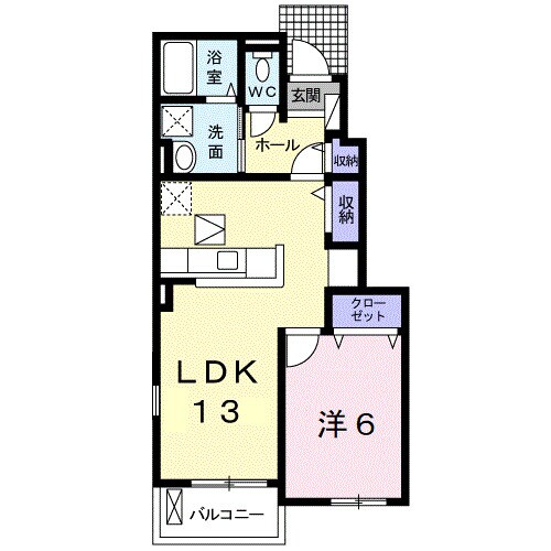 学門駅 徒歩14分 1階の物件間取画像