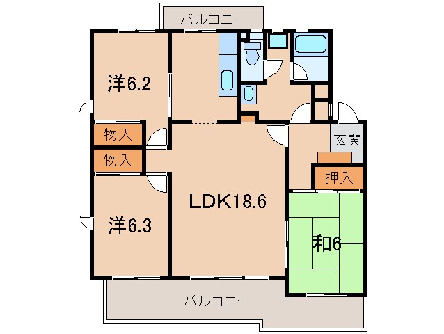 わんだふる関戸の物件間取画像