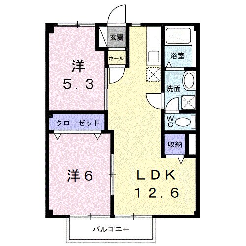 カーム松本Ｂの物件間取画像